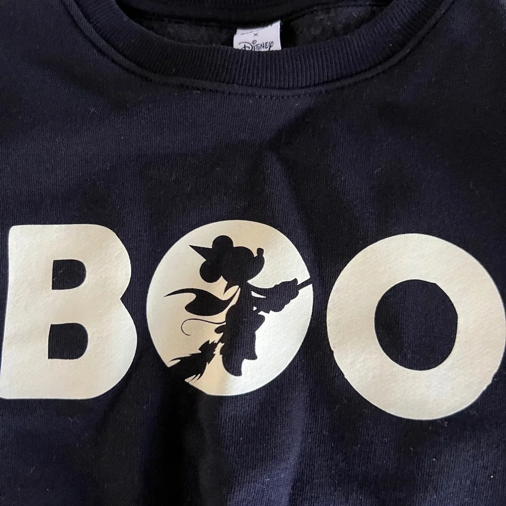 NEW Old Navy Kids 5T Disney Halloween Mickey Mouse Witch Boo Sweatshirt Black